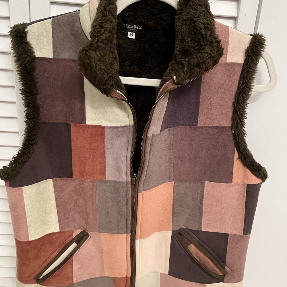 Plush Suede Patchwork Vest